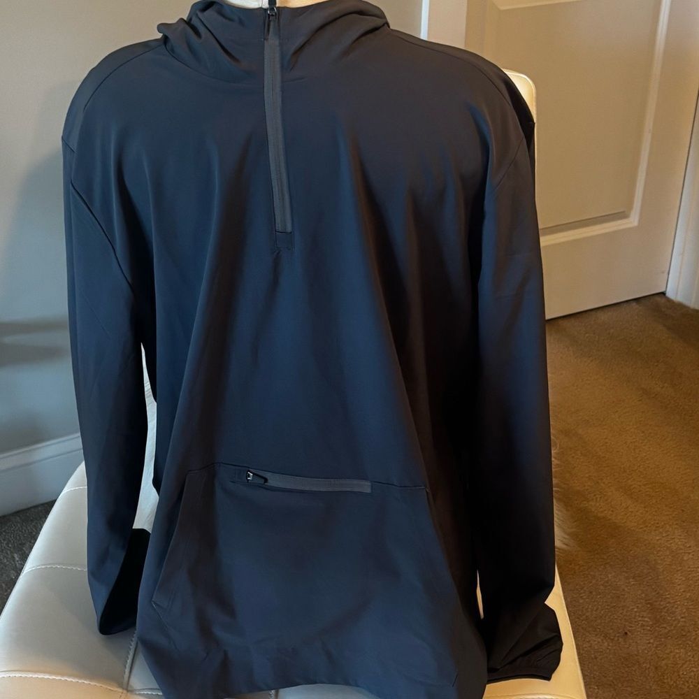 Men's Charcoal Hooded Windbreaker